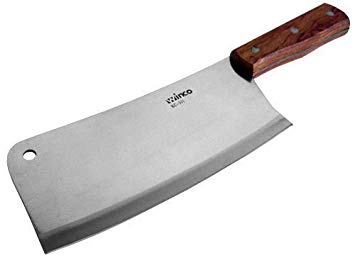 Winco - Heavy Duty Cleaver with Wooden Handle, (Brown), (Set of 3)