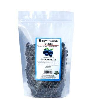 Unsweetened Dried Blueberries by Brownwood Acres - No Added Sugars, Oils or fillers - Just Blueberries! (1 Pound)
