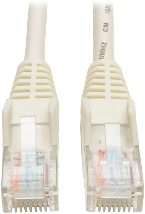 Tripp Lite Cat5e 350MHz Snagless Molded Patch Cable (RJ45 M/M) - White, 7-ft.(N001-007-WH)