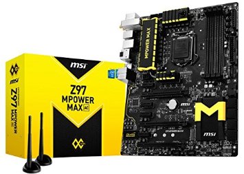 MSI Z97 MPOWER MAX AC Intel LGA1150 Z97 ATX Motherboard (4x DDR3, 12x USB3.0, 6x USB2.0, GBE, LAN, HDMI, DP)