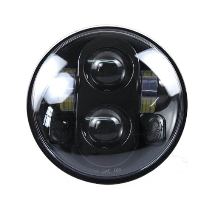 Aaiwa 5-3/4" LED Headlight with Spider for Harley Sportster and Dyna,BK