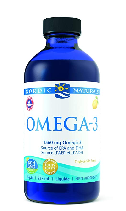 Nordic Naturals Omega-3 Liquid - Aids in Cognition, Heart Health, and Immune Support, Lemon Flavor, 237 mL