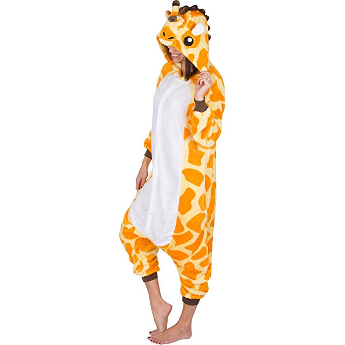 Emolly Adult Animal Giraffe Onesie Pajamas Costume