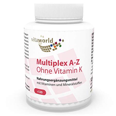 Vita World Multivitamin A-Z Without Vitamin K 120 Capsules Made in Germany