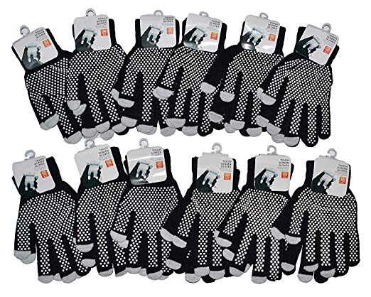 OPT Brand. 12 Pairs Wholesale Magic Knit Gripper NON-SLIP GRABBER PALMS Gloves Sports Work. USA Trademark Registered Code: 86522969.