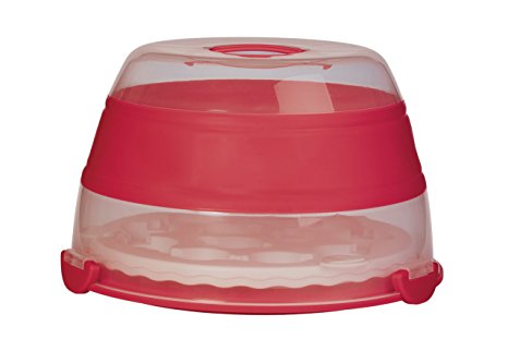 Prepworks by Progressive Collapsible Cupcake and Cake Carrier, Red - in Amazon Frustration Free Packaging