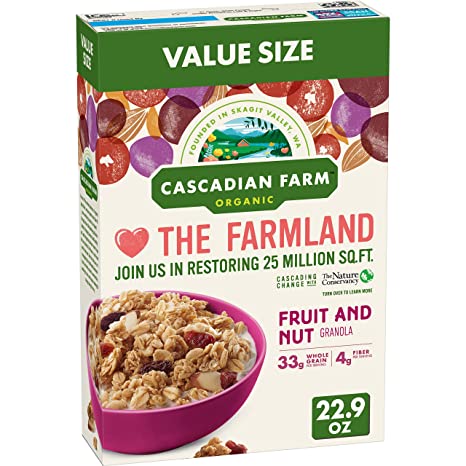 Cascadian Farm Organic Granola Cereal, Fruit and Nut, Value Size, 22.9 oz