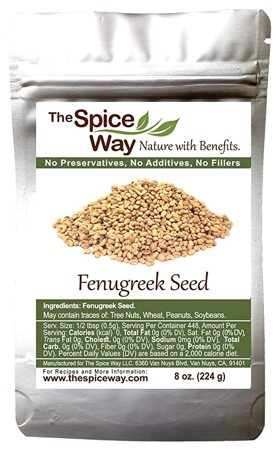 The Spice Way Fenugreek Seeds - Whole | 8 oz | great for Indian curry seasoning