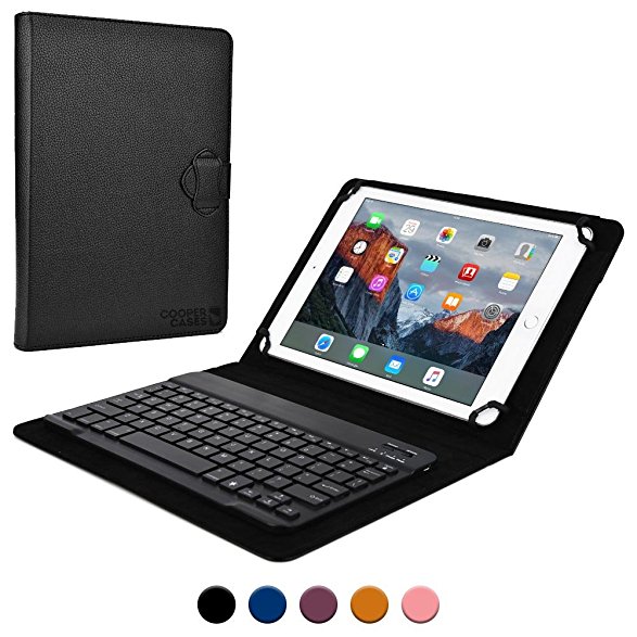 Google Nexus 10 keyboard case, COOPER BACKLIGHT EXECUTIVE 2-in-1 Backlit LED Bluetooth Wireless Keyboard Leather Travel Cover Folio Portfolio Stand with 7 Colors P8110 (Black)