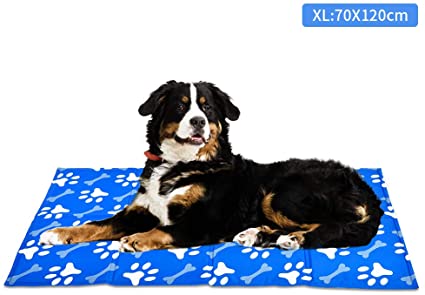 XIAPIA Cooling Mat for Dogs Large Gel Pet Cool Mat Self Cool Pad Waterproof and Scratch Resistant for Dogs and Cats (70 x 120cm, Cat paw)