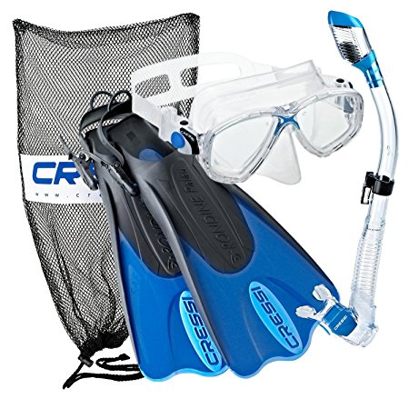 Cressi Palau Mask Fin Snorkel Set with Snorkeling Gear Bag