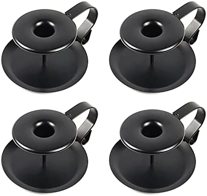 Topsky Pcs of 4 Retro Iron Simple Black Chamberstick Candlestick Holders Taper Candle Holder - Fits Standard Taper and Candlesticks Candlelight Stand