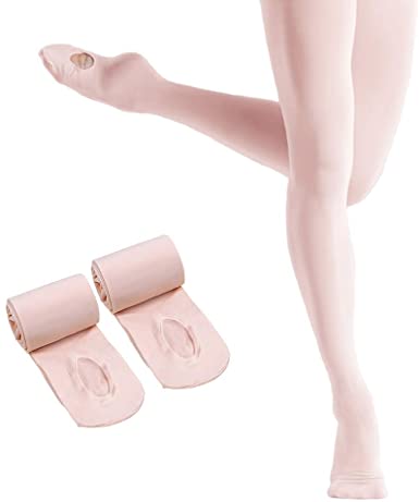 HETH Ballet Tights for Girls Toddler Ultra Soft Dance Ballet Convertible Tights With Holes