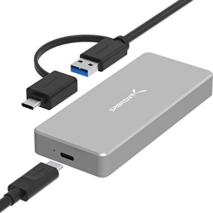 Sabrent USB 3.1 Aluminum Enclosure for M. 2 NVMe SSD in Gray (EC-NVME)