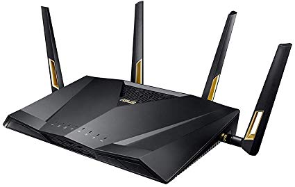 Asus RT-AX88U AX6000 Dual-Band WiFi Router, Aiprotection Lifetime Security by Trend Micro, Aimesh Compatible for Mesh WiFi System, Next-Gen WiFi 6, Wireless 802.11Ax, 8 X Gigabit LAN Ports