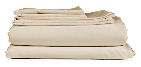 Thread Spread Hotel Collection 600 Thread Count Egyptian Cotton Sateen King 4 Piece Sheet Set Ivory