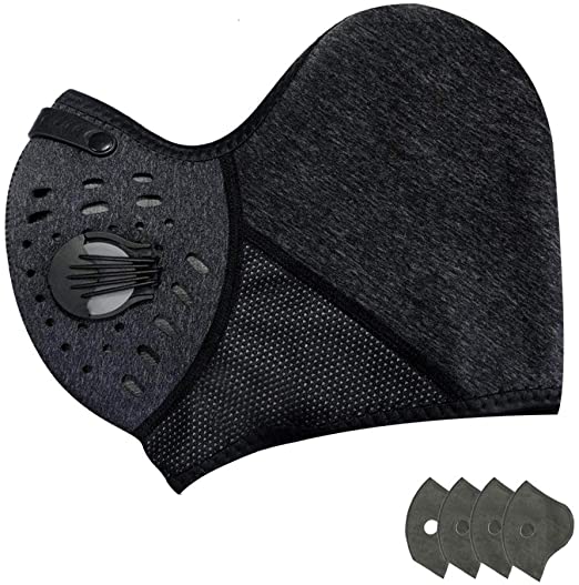 unhg Dust Breathing Mask Activated Carbon Dustproof Mask with Extra Carbon Filters Half Balaclava Style for Skiing, Snowboarding, Motorcycling & Cold Weather Winter Sports. Protect Your Nose, Mouth,