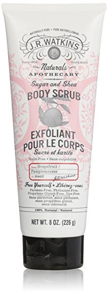 J.R. Watkins Natural Sugar & Shea Body Scrub, Grapefruit, 8 Ounce