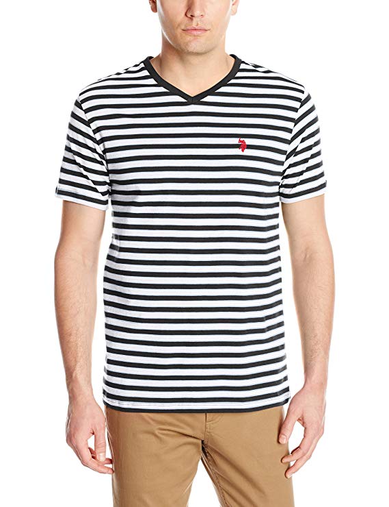 U.S. Polo Assn. Men's Candy Striped V-Neck T-Shirt