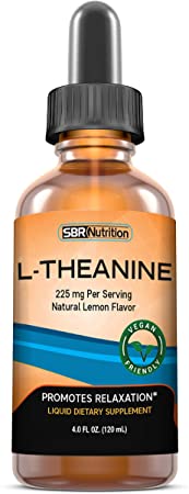 MAX ABSORPTION, Liquid L-Theanine 225mg Per Serving, 4 ounce, 60 Servings, Promotes Relaxation