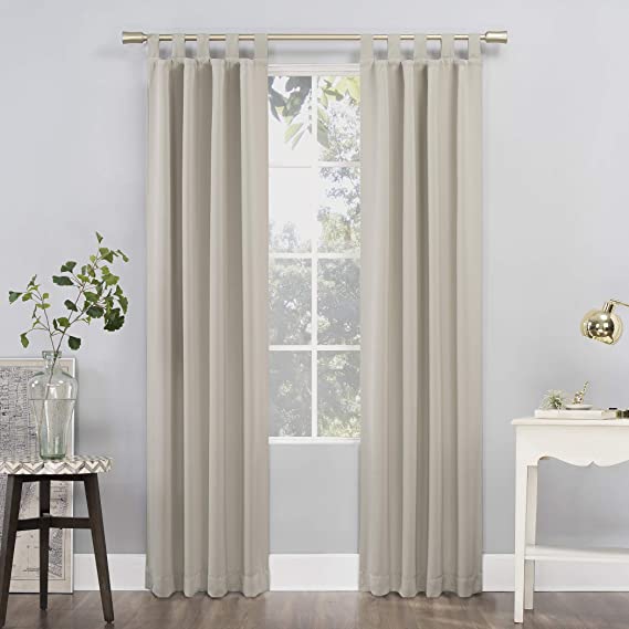 Sun Zero Easton Blackout Tab Top Curtain Panel, 40" x 95", Pearl