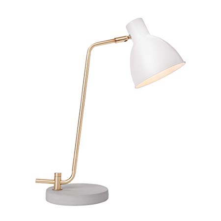 Newhouse Lighting NHDK-AM-WH Amelia Contemporary Table Lamp with LED Bulb Included, White
