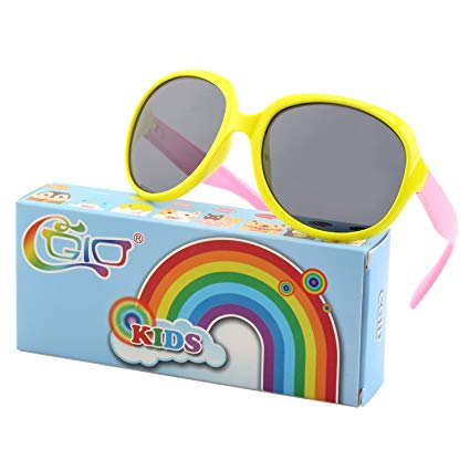 CGID Soft Rubber Kids Trendy stylish Polarized Sunglasses Flexible Frame 100% UV400 Protection for Children Boys and Girls Age 3-10,K89