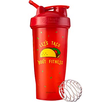 BlenderBottle Just for Fun Classic 28-Ounce Shaker Bottle, Let's Taco 'Bout Fitness