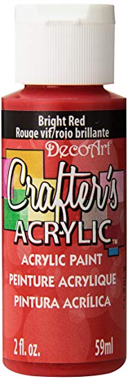 DecoArt Crafter's Acrylic Paint, 2-Ounce, Bright Red