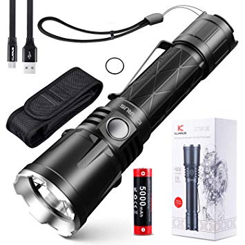 Professional Police Flashlight 4000 Lumens XT21X Klarus Advanced Tactical Flashlight LED Rechargeable Police LED Flashlight USB Rechargeable 21700 IMR Battery (4000 Lumens, 1040FT)