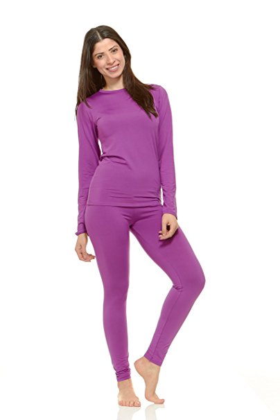 Women's Ultra Soft Thermal Underwear Long Johns Set with Fleece Lined