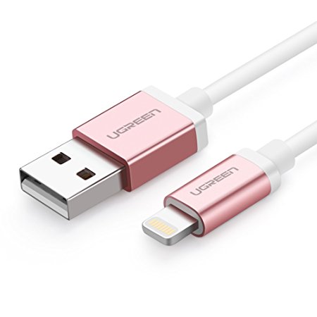 UGREEN Lightning Cable, iPhone 6s Charging Cable Lightning to USB Data Sync Cable for iPhone 6S,6 Plus, iPhone5s, 5c,5,iPad Mini,Mini 2,Air, Pro etc. MFi Certified (2m, Rose Gold)