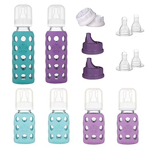 Lifefactory 6 Bottle Starter Set, Mint/Lavender/Kale/Grape/White