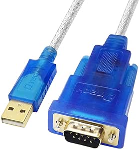 DTech USB to Serial Adapter Cable 16 ft DB9 Male RS232 to USB Cord with FTDI Chip Supports Windows 11 10 8 7 Mac Linux (5m)