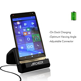 Updated ARCHEER USB C Charging Dock Cradle Charging Desktop Cellphone Stand Charge for Note7 LG G5, HTC 10, HP Elite X3, Nexus5X, Nexus 6P, Microsoft Lumia 950XL