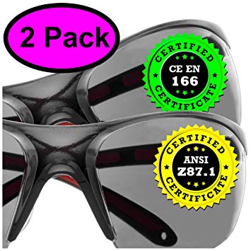 Tinted Safety Glasses Eye Protection - 2 Pack - Comfort Eyewear Sunglasses with our SuperLite and SuperClear Tinted Lens Technology