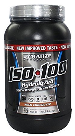 Dymatize Nutrition - ISO 100 100% Hydrolyzed Whey Protein Isolate Gourmet Chocolate - 1.6 lbs. by Dymatize Nutrition