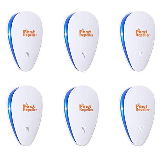 2019 New Ultrasonic Pest Repeller 6 Packs,Electronic Indoor Plug in for Insects Mice Ant Mosquito Spider Rodent Roach, Good Repellent for Children and Pets' Safe1