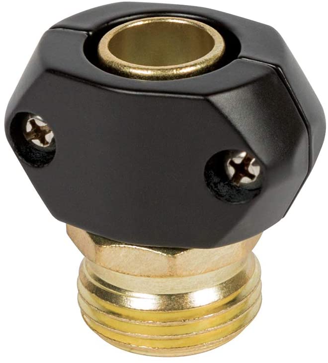 Gilmour 871524-1001 Heavy Duty Male Hose End Coupling, 5/8 Inch, Black/Gold