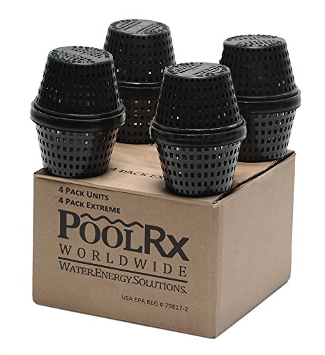 PoolRx 101067 Black Units Swimming-Pool-Algaecides (4 Pack), 20,000-30,000 gallon