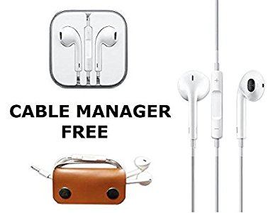 Techonto Earphones Handsfree Headphones Earpods With Mic And Volume Button For iPhone, Android Phones with 3.5MM Jack-White