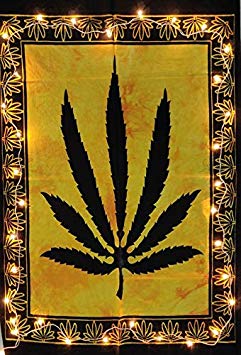 ICC Marijuana leaf Poster Cannabis leaf poster Hippie Decor Pot Flag Tapestry Wall Hanging Dorm Collage Color Me Weed Leaf Bohemian Art psychedelic Small Hippie Rasta Wall Hanging ganja 30x40 inches