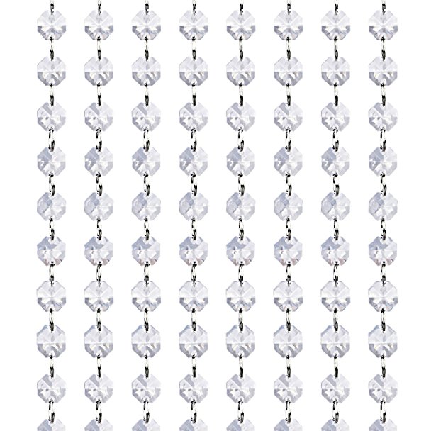 KinHom Crystal Acrylic Gems Bead Strands, Magnificent Hanging Clear Diamond Strands Manzanita Crystals for Wedding Table Centerpieces Wishing Tree Garland and Christmas Decoration
