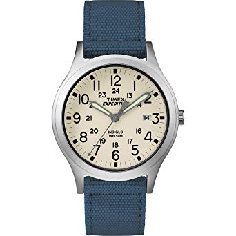 Timex Unisex TW4B13800 Expedition Scout 36 Blue/Natural Nylon Strap Watch