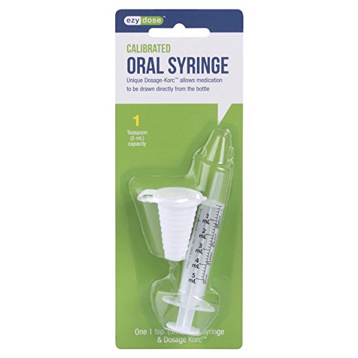 Ezy Dose Calibrated Oral Medicine Syringe 1 TSP (5 mL) with Bottle Adapter