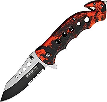 TAC Force TF-498 Series Spring Assist Folding Knife, Half-Serrated Blade, 4.5-Inch Closed