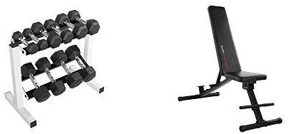 CAP Barbell 150-Pound Dumbbell Set with Rack, Optional Bench, Multiple Options