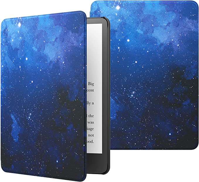 MoKo Case for 6.8" Kindle Paperwhite (11th Generation-2021) and Kindle Paperwhite Signature Edition, Lightweight Shell Cover with Auto Wake/Sleep for Kindle Paperwhite 2021 E-Reader, Blue Starry Sky