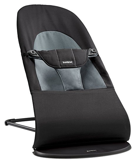 BabyBjorn Balance Soft Cotton Bouncer, Black/Dark Gray