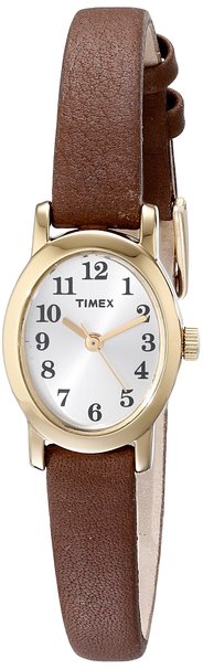 Timex Women's T2M567 Cavatina Brass Watch with Brown Leather Strap